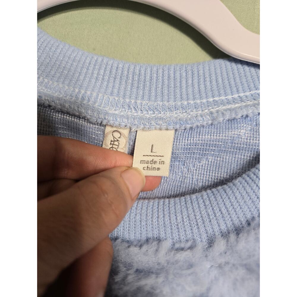 Cato large women's light blue fuzzy sweater - Picture 7 of 11